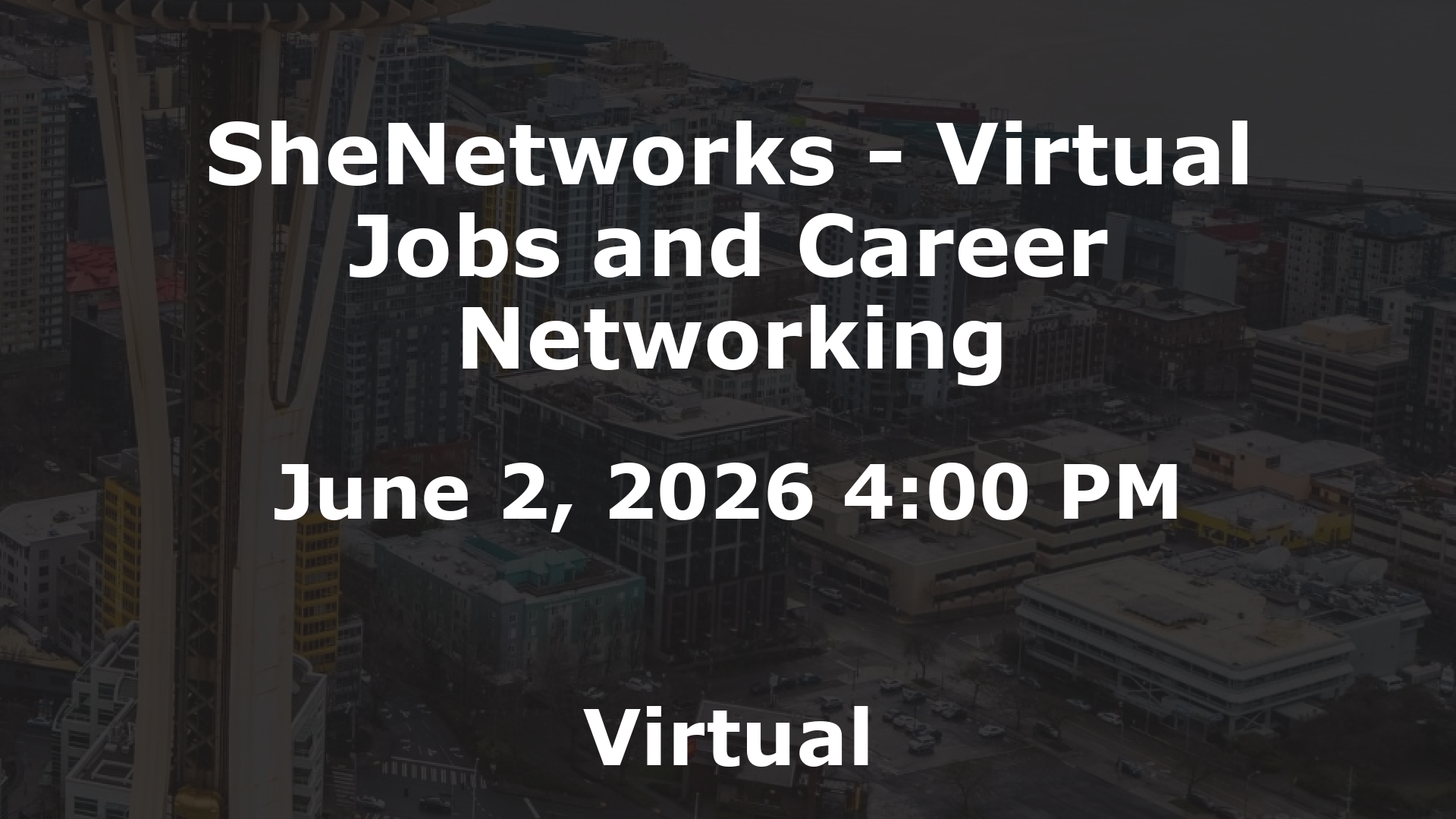 SheNetworks - Virtual Jobs and Career Networking event image